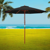Instahut 2.7m Outdoor Umbrella Pole Umbrellas Beach Garden Sun Stand Patio Black - Close-Up Angle