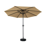 Instahut 2.7m Outdoor Umbrella w/Base Pole Stand Garden Sun Beige - Side View