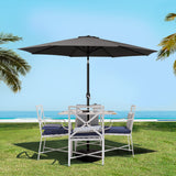 Instahut Outdoor Umbrella 2.7m Base Beach Pole Garden Tilt Sun Patio UV Black - Low Angle