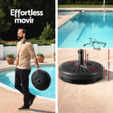 Instahut 2.7m Outdoor Umbrella w/Base Pole Stand Garden Sun Charcoal - 45-Degree Angle