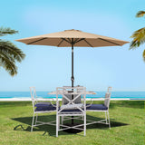 Instahut 2.7m Outdoor Umbrella Pole Stand Garden Sun Beige - Close-Up Angle