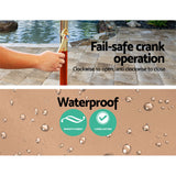 Instahut 3m Outdoor Umbrella Pole Umbrellas Beach Garden Sun Stand Patio Beige - 45-Degree Angle