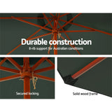 Instahut 3m Outdoor Umbrella w/Base Pole Umbrellas Garden Sun Stand Deck Charcoal - 45-Degree Angle