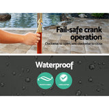 Instahut 3m Outdoor Umbrella w/Base Pole Umbrellas Garden Sun Stand Deck Charcoal - Rear View
