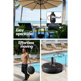 Instahut 3m Outdoor Umbrella w/Base Pole Tilt Beach Garden Patio Beige - Rear View