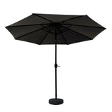 Instahut Outdoor Umbrella 3m Base Beach Pole Garden Tilt Sun Patio UV Black - Side View