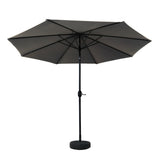Instahut Outdoor Umbrella 3m Base Beach Pole Garden Tilt Sun Patio UV Charcoal - Side View