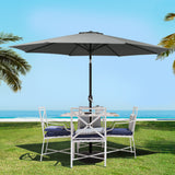 Instahut Outdoor Umbrella 3m Base Beach Pole Garden Tilt Sun Patio UV Charcoal - Close-Up Angle