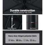 Instahut 3m Outdoor Umbrella Beach Pole Garden Patio Tilt Black - Rear View