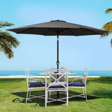 Instahut 3m Outdoor Umbrella Beach Pole Garden Patio Tilt Black - Low Angle