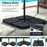 Instahut 4.57m Outdoor Umbrella w/Base Stand Beach Pole Garden Tilt Beige - Rear View
