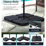 Instahut 4.57m Outdoor Umbrella w/Base Stand Beach Pole Garden Tilt Black - Rear View