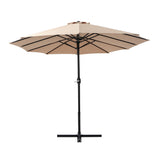 Instahut 4.57m Outdoor Umbrella Beach Pole Garden Tilt Beige - Top-Down View
