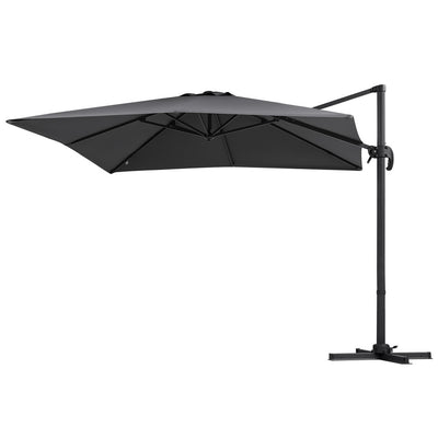 Instahut Outdoor Umbrella 3m Umbrellas Cantilever Stand Sun Roma 360 Degree Charcoal