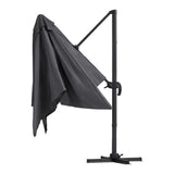 Instahut Outdoor Umbrella 3m Umbrellas Cantilever Stand Sun Roma 360 Degree Charcoal - Side View
