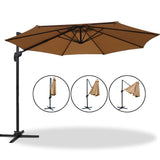 Instahut 3m Outdoor Umbrella Cantilever 360 Degree Tilt Beach Roma Beige - Side View