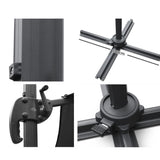 Instahut 3m Outdoor Umbrella Cantilever 360 Degree Tilt Beach Roma Black - Side View