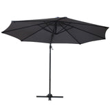 Instahut 3m Outdoor Umbrella Cantilever 360 Degree Tilt Beach Roma Charcoal - Side View