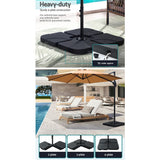 Instahut 3m Outdoor Umbrella w/Base Cantilever Beach Roma 360 Degree Tilt Beige - Close-Up Angle