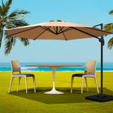 Instahut 3m Outdoor Umbrella w/Base Cantilever Beach Roma 360 Degree Tilt Beige - Close-Up Angle