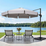 Instahut 3m Outdoor Umbrella w/Base Cantilever Beach Roma 360 Degree Tilt Grey - Close-Up Angle