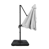Instahut 3m Outdoor Umbrella w/Base Cantilever Beach Roma 360 Degree Tilt Grey - Side View