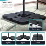 Instahut 3m Outdoor Umbrella w/Base Cantilever Beach Roma 360 Degree Tilt Grey - Rear View