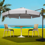 Instahut 3m Outdoor Umbrella w/Base Cantilever Beach Roma 360 Degree Tilt Grey - Close-Up Angle