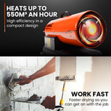 UNIMAC 20KW Portable Industrial Diesel Direct Forced Air Space Heater - 45-Degree Angle