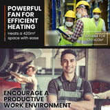 UNIMAC 30KW Portable Industrial Diesel Direct Forced Air Space Heater - Top-Down View