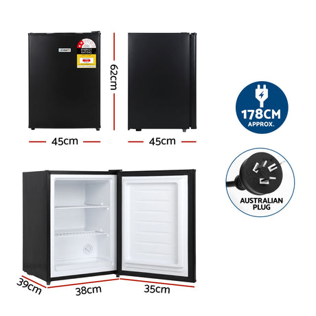 Devanti 42L Upright Freezer Fridge Black, image 3