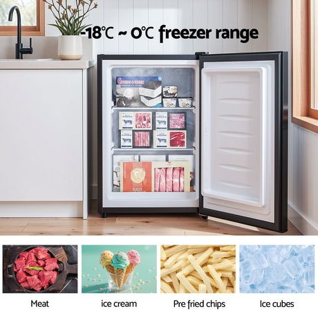 Devanti 42L Upright Freezer Fridge Black, image 4