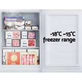Devanti 60L Upright Freezer Fridge White - Top-Down View