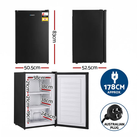 Devanti 81L Upright Freezer Fridge Black, image 3