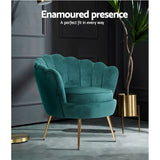 Artiss Armchair Velvet Green Callista - Side View