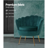 Artiss Armchair Velvet Green Callista - Top-Down View