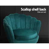 Artiss Armchair Velvet Green Callista - Rear View