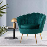 Artiss Armchair Velvet Green Callista - Close-Up Angle