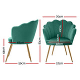 Artiss Armchair Velvet Green Callista - Side View