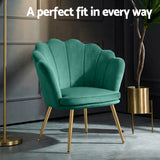 Artiss Armchair Velvet Green Callista - 45-Degree Angle
