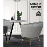 Artiss Armchair Velvet Grey Callista - Top-Down View