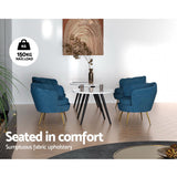 Artiss Armchair Velvet Blue Callista - Rear View