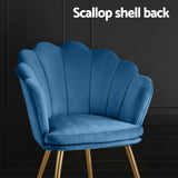 Artiss Armchair Velvet Blue Callista - Low Angle