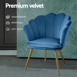 Artiss Armchair Velvet Blue Callista - Rear View