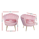 Artiss Armchair Velvet Pink Callista - Front View
