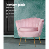 Artiss Armchair Velvet Pink Callista - Top-Down View