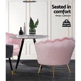 Artiss Armchair Velvet Pink Callista - 45-Degree Angle