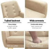 Artiss Armchair Linen Fabric Anne Beige