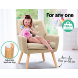 Artiss Armchair Linen Fabric Anne Beige - 45-Degree Angle