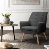 Artiss Armchair Linen Fabric Anne Charcoal - Low Angle